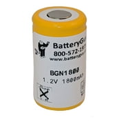 Angle View: BatteryGuy BGN1800 replacement for the P170SCS battery (rechargeable) - 1.2V 1800mAh Nicad Nickel Cadmium Battery