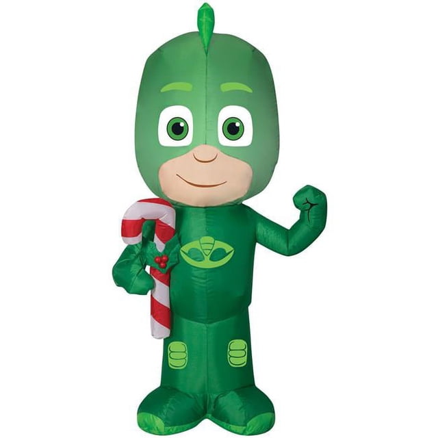 Gemmy Sun Star SS113045G Airblown Gekko with Candy Cane - Small