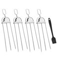thumbnail image 1 of Brochettes en Acier Inoxydable Semi-Automatiques pour Barbecue Extérieur Fourchette de Gril à Trois Broches pour, 1 of 8