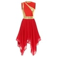 thumbnail image 3 of dPois Robe de Danse Maman et Moi Métallique Sans Manches Ballet Louange Moderne Lyrique Robe Performance Rouge m, 3 of 7