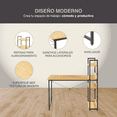 thumbnail image 2 of Escritorio Minimalista Elly decor Estructura Metal con Repisas Beige 6.49 pulg, 2 of 7