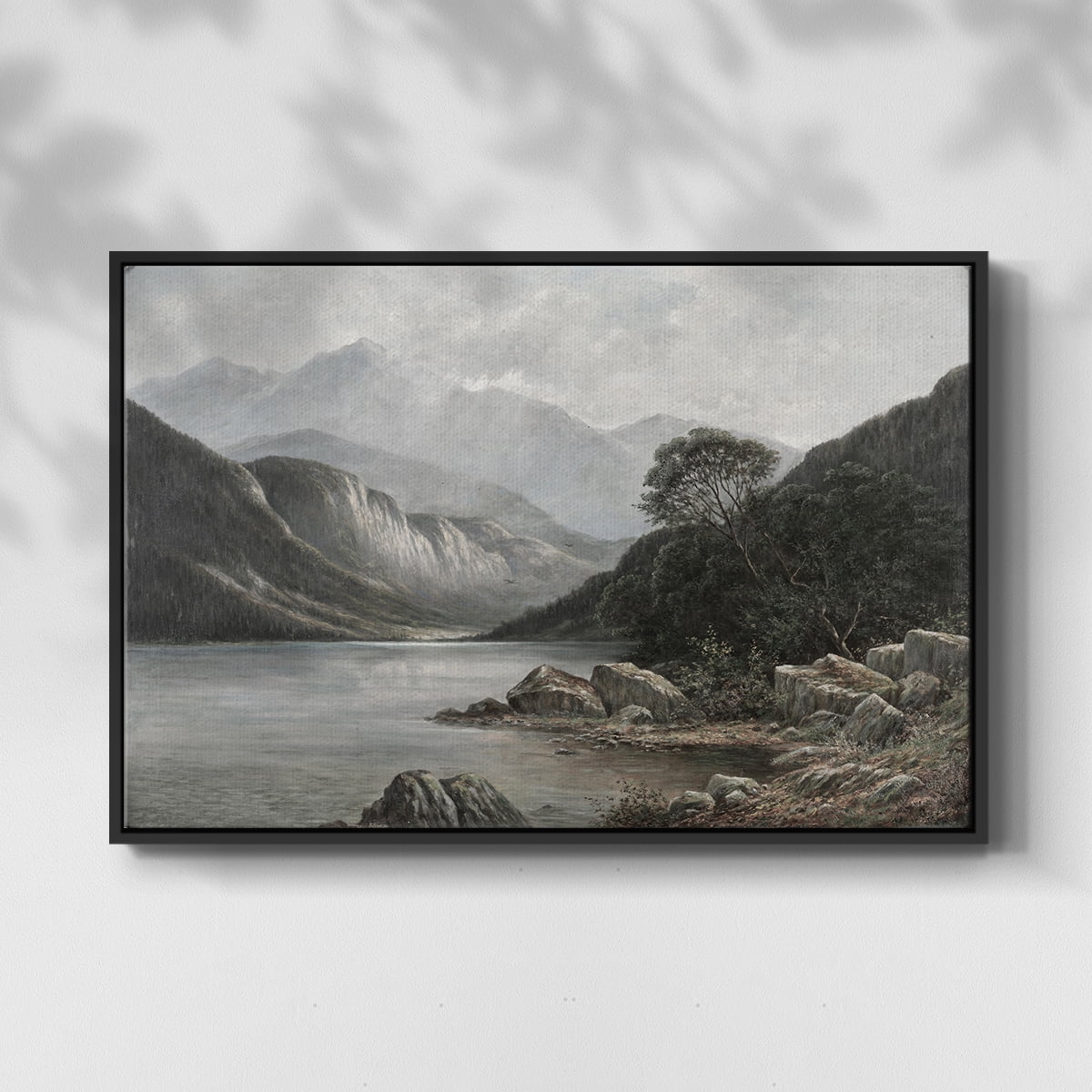Vintage Landscape-XXXVIII By Wexford Home Framed in Black Wood Gallery Wrapped Canvas 17 in. x 25 in.