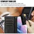 thumbnail image 4 of Phone Case for Samsung Galaxy S21 Plus S21+ 5G Wallet Cover With Tempered Glass Screen Protector and Flip Zipper Credit Card Holder Slot Stand Cell S21+5G S21plus 21S + S 21 21+ G5 Women Men Black, 4 of 13