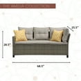 thumbnail image 6 of Amelia 3-Piece Outdoor Conversation Set with Deep Seating Sectional and Chow Table, Gray, 6 of 13