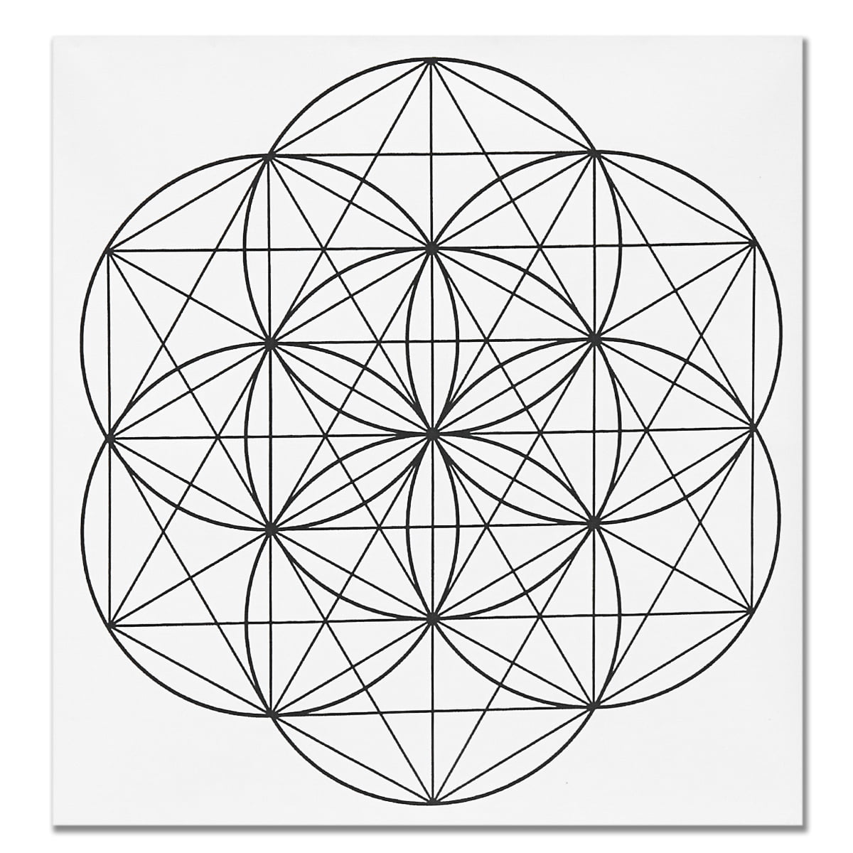 50*50cm Tablecloth Flower Of Life Crystal Grid Cloth Sacred Geometry Healing 