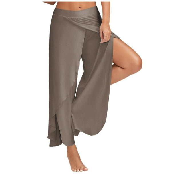 Khaki colored yoga pants top