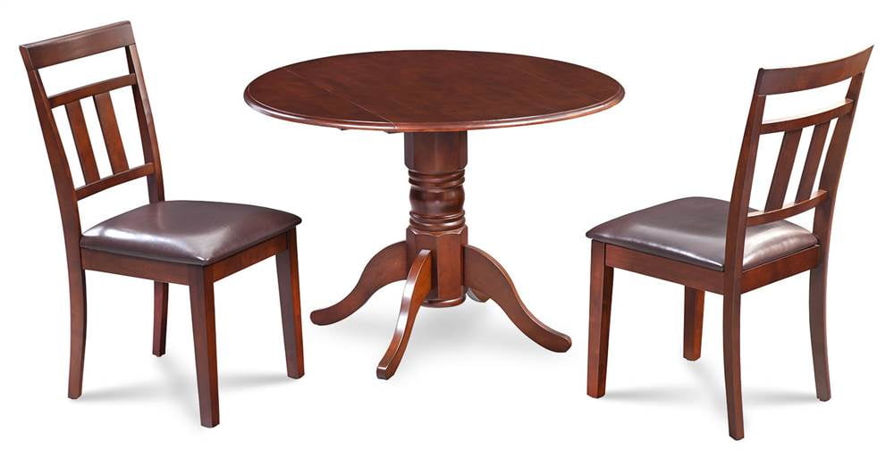 3Pc Small Kitchen Set in Mahogany Finish