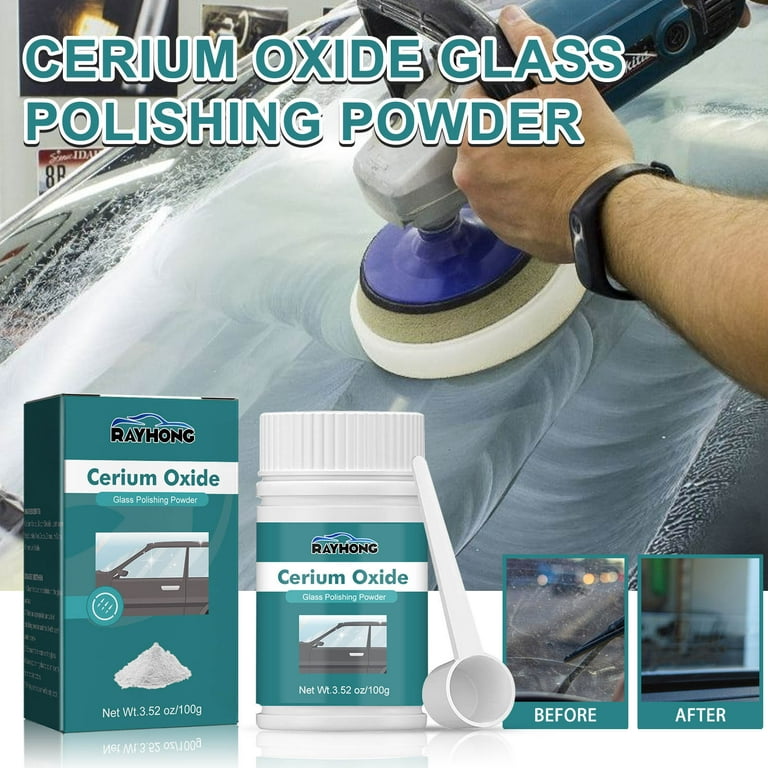 SDJMa 3.5oz Cerium Oxide Glass Scratch Remover, Professional Glass  Polishing Compound for Windshield, Glass