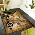 thumbnail image 3 of Vintage Music Area Rug Retro Musical Notes Non-Slip Area Rugs Floor Mat Brown Distressed Piano Sheet Music Pattern Music Lovers Carpet for Living Room Apartment Dining Room Music Room 4x6ft, 3 of 7