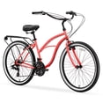 thumbnail image 1 of sixthreezero Around The Block Vélo de Plage Cruiser pour Femme, 21 Vitesses, Roues de 26 Pouces, Rose Corail, 1 of 5
