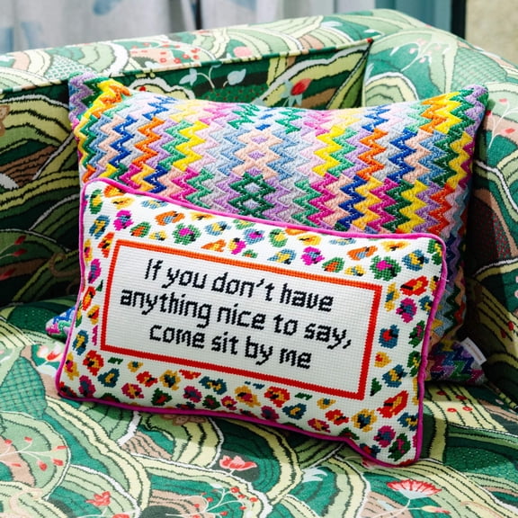 Furbish - Come Sit By Me Needlepoint Pillow