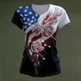 thumbnail image 7 of 2026 250th Anniversary of USA: Vintage Commemorative Women's Long Sleeve Shirt 4th of July Collection, CrewNeck Short Sleeve Shirt Celebration Patriotic Flag Print 1776-2026 Tshirt Multicolor XL, 7 of 7
