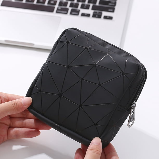 Bolsas De Toallas Sanitarias Bolso de almacenamiento de toallas sanitarias portátil para mujer, monedero de maquillaje de viaje (negro)