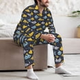 thumbnail image 7 of Susaid Watercolor Bathyscaphe Print Men's Long Sleeve Pajama Set, Two-Piece Button-Down Loungewear PJs Set, Comfortable Sleepwear for Relaxation-Small, 7 of 7