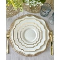 thumbnail image 4 of " OCCASIONS " 80 Plates Pack,(40 Guests) Heavyweight Wedding Party Disposable Plastic Plates Set -40 x 10.5'' Dinner + 40 x 8'' Salad/Dessert Plate (Imperial Ivory and Gold), 4 of 11