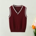 thumbnail image 2 of Hjtefg Boys Sweater Vest – Lightweight Knit Cardigan for Kids, Breathable Sleeveless Pullover for Outdoor Activities, Casual Layering Piece for Autumn & Winter,Color: Wine Size: 4-5 Years, 2 of 4
