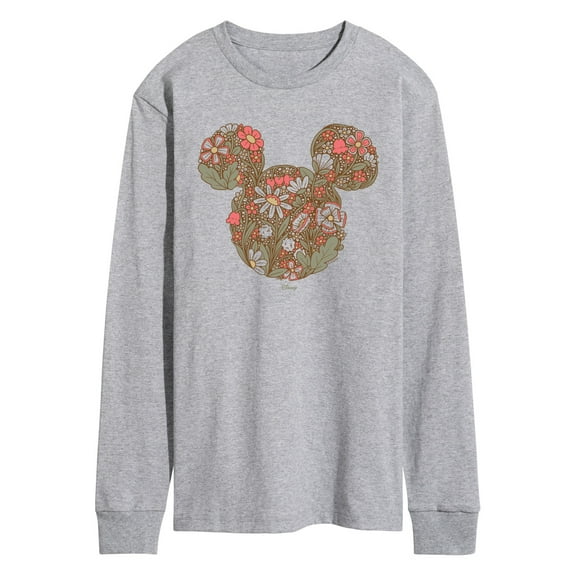 Disney - Floral Mickey Ears - Men's Long Sleeve Graphic T-Shirt