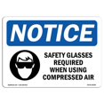 thumbnail image 1 of SignMission OS-NS-A-1218-L-18189 12 x 18 in. OSHA Notice Sign - Safety Glasses Required When, 1 of 1
