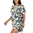 thumbnail image 2 of Kdxio Watercolor Butterflies Print Pajamas Sets for Women Short-Sleeved Pjs with Lounge Shorts Two Piece Sleepwear S-4XL, 2 of 5