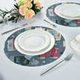 thumbnail image 4 of 15.4" Round Placemat Set of 4 Polyester Fabric Place Mats Non-Slip Dining Kitchen Table Mats for Kitchen Party Decor Polar Bear Pattern, 4 of 5