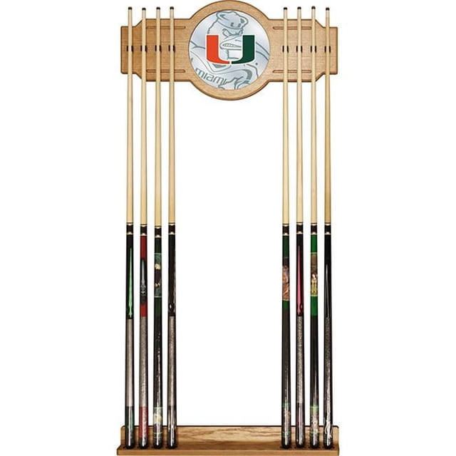 Trademark MIA6000-FADE University of Miami Cue Rack with Mirror - Fade
