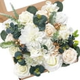 White Artificial Flowers Fake Roses Foam Silk Flowers Box Set For Diy