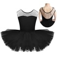 thumbnail image 4 of Alvivi Kids Girls Ballet Tutu Dress Dance Leotard Outfit Ballerina Princess Skirted Dancewear Performance Costume Black 8, 4 of 7
