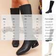 thumbnail image 3 of hopeusnice Square Heel Square Toe Knee High Boot Stretch Fabric On Commute Style Boot Black 38, 3 of 9
