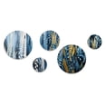 thumbnail image 3 of Designart "Elegance Amidst Blue Ferns" Ferns Round Wall Art Set Of 5 - Blue Traditional Living Room Wall Metal Art Set, 3 of 6