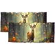 thumbnail image 1 of Cortinas con cenefa de ciervo de cabaña rústica, diseño de naturaleza, bosque, granja, vida silvestre, animales, bolsillo para varilla, cortinas para cocina y baño, 54 x 18 pulgadas (2 unidades), 1 of 5