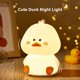thumbnail image 1 of Lámpara de noche LED con diseño de pato para niños, lámpara de noche con diseño de dibujos animados de silicona, recargable por USB, con Sensor táctil y temporizador, ideal para regalo, 1 of 4