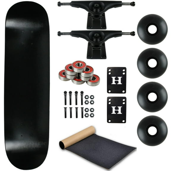 Moose Complete Skateboard DIPPED BLACK 7.5" Black/Black