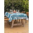 thumbnail image 3 of Outdoor Tablecloth with Umbrella Hole for Patio/Picnic/Party/Camping, Blue Football Waterproof Table Cloth Rectangle Table Cover Washable, Soccer Vintage Wooden Watercolor (52"x 70"), 3 of 9