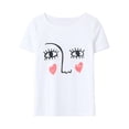 thumbnail image 2 of Camiseta de manga corta con estampado de patrón lindo de verano para mujer Camiseta gráfica L Sunnimix  Camiseta con estampado de mujer, 2 of 8