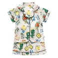 thumbnail image 1 of Ensemble de Pyjama pour Filles Imprimé Manches Courtes à Boutons Ensemble de Tenue d'Intérieur Ensemble de Pyjamas Décontractés Pyjama pour Tout-Petits Garçons Filles Mode, 1 of 3