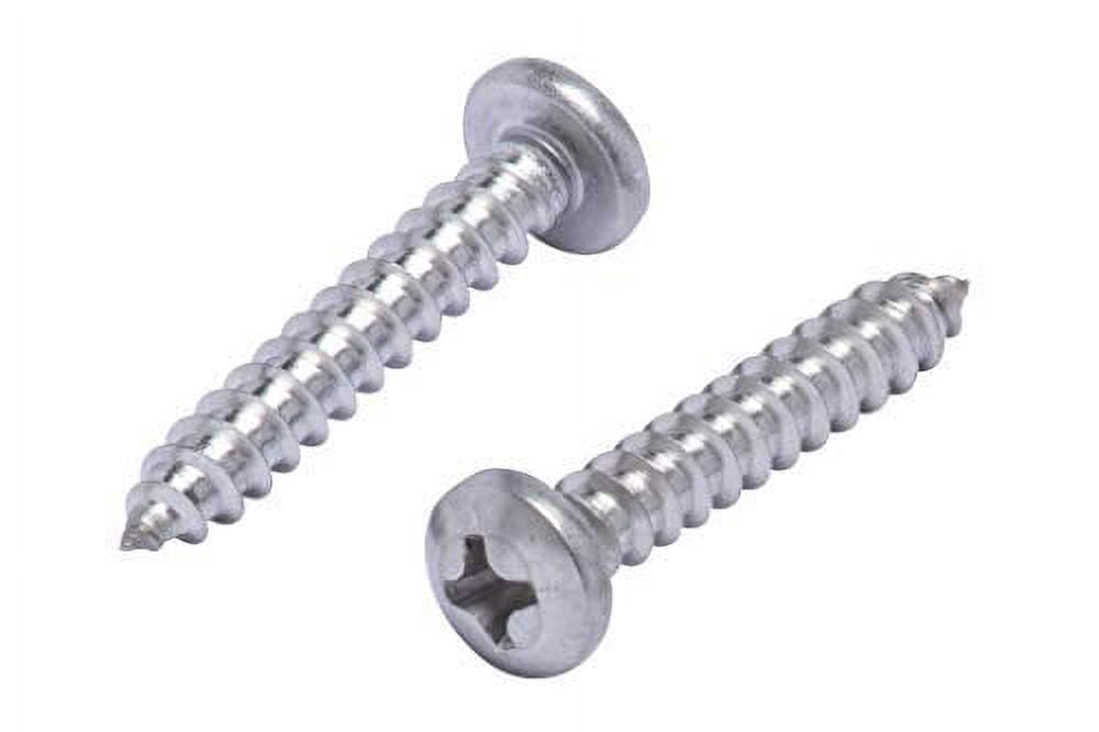 No. 8 X 5/8" Stainless Steel Pan Head Phillips Wood Screws – 100-Pack, 18-8 (304) Stainless | Rust Resistant Sheet Metal Screws