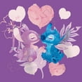 thumbnail image 2 of Girl's Lilo & Stitch Angel Eskimo Kiss Watercolor Graphic Tee Purple Berry X Large, 2 of 4