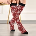 thumbnail image 5 of FREEAMG Snowflakes Compression Socks for Men & Women Knee High Stockings for Running, Sport, Hiking & Travel, 5 of 7