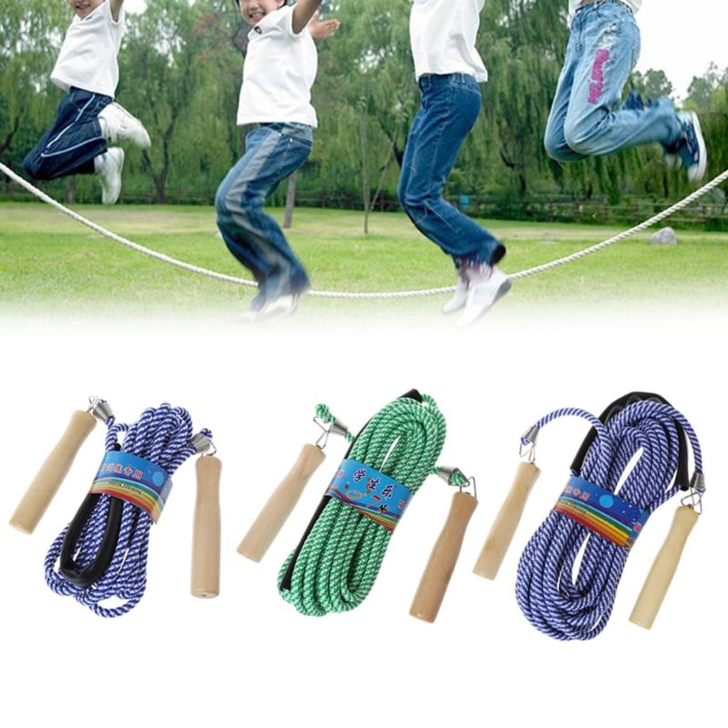 Oasiva 1pc Skipping Rope with Wooden Handle, Multiplayer Team Jumping Rope for Outdoor