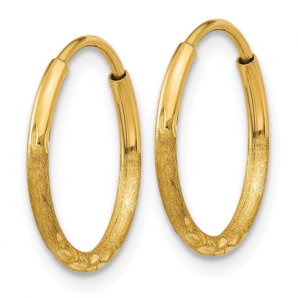 Auriga 10K Yellow Gold Diamond-cut Endless Hoop Earrings for Women (L-12mm, W-12mm)