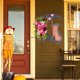 thumbnail image 5 of Guirnalda en forma de gato de la luna de Halloween Flor artificial Gato negro Guirnalda colgante par Meterk Rosa, 5 of 7