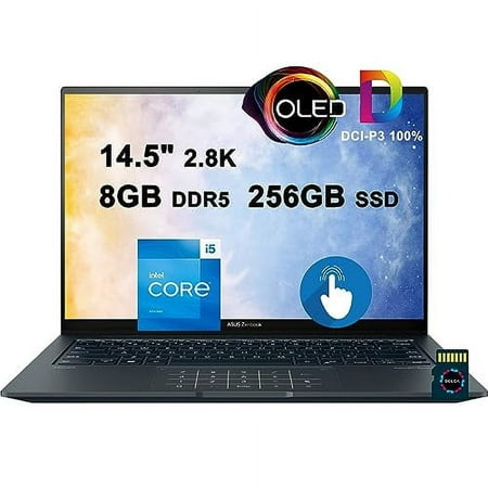 asus Zenbook 14X OLED Business Laptop | 14.5" 2.8K 120Hz Touch 550nits DCI-P3 100% | 13th Gen Intel 12-core i5-13500H >i7-12700H | 8GB DDR5 256GB SSD Backlit Thunderbolt Win11 Grey + 32GB MicroSD Card