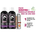 thumbnail image 1 of Keratina + Caballo Double Mix 3X 250 500 VivoNatural 1 Shampoo de Keratina Nutrición Capilar 250 ml + 2 Shampoos Caballo LleguaVit 500 ml, 1 of 5
