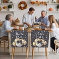 thumbnail image 4 of Hello Fall Chair Covers Set of 1 Thanksgiving Day Pumpkin Polka Dots Bow Chair Back Covers Stretch Removable Washable Slipcovers Protector for Dining Room Kitchen Party Decor, 4 of 5