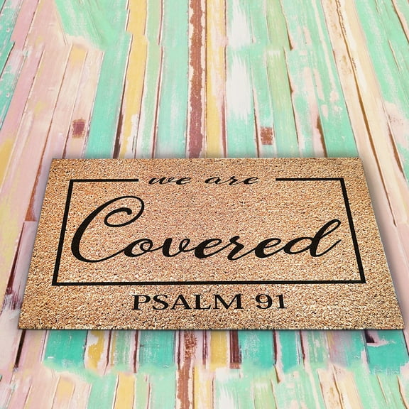 Shiogb Clearance 91 Door Psalm Mat Mat Are Door We Carpet Front Home Decor, We Are Covered Psalm 91 Religious Doormat 15.7X11.8X0.4 Inches, 1X We Are Covered Psalm 91 Religious Doormat