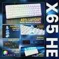 thumbnail image 6 of ATTACK SHARK X65 HE Wired Rapid Trigger Magnetic Switch 65% Mechanical Gaming Keyboard, Hall Effect Top Mount RGB Hot Swap,Adjustable Actuation,8KHZ Polling Rate,PBT Keycaps for Win/Mac, 6 of 7