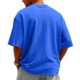 thumbnail image 4 of TQWQT Oversized Tshirts for Men Crew Neck Short Sleeve T Shirts Soft Loose Fit Solid Basic Tees Casual Drop Shoulder Plain Tops Blue M, 4 of 5