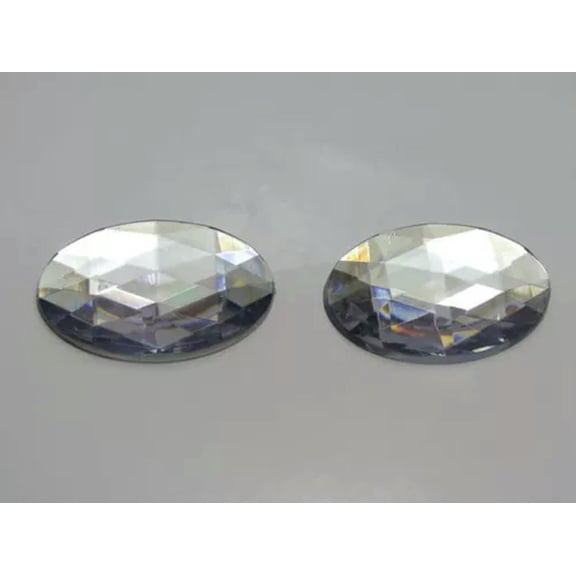 U8MO Clear Flatback Acrylic Big Rhinestone Gems Cabochons Craft DIY No Hole -1# 25Pcs Oval 20X30mm