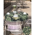 thumbnail image 5 of Fsddascl Palm Tree Leaves Outdoor Tablecloth - 54 Inch Round Dining Table Cover, Summer Tropical Green Botanical Waterproof Outdoor Table Cloth with Umbrella Hole & Zipper for Picnic/Patio/Party, 5 of 7