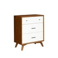 thumbnail image 2 of Modern Style Wooden Chest With Three Drawers and Flared Legs Brown and White- Saltoro Sherpi, 2 of 5